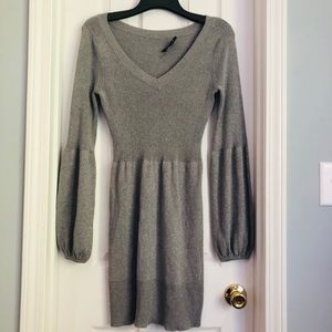 4/$20 - Silver Gray V Neck Sweater Dress